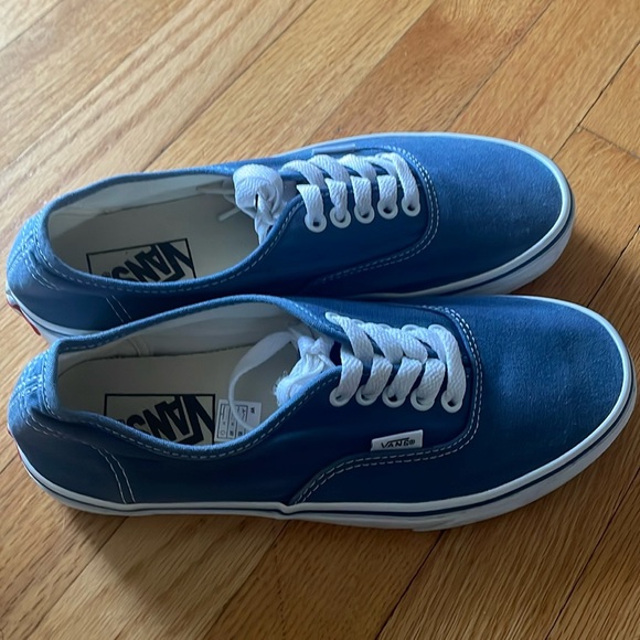 EUC Woman’s Size 9 Vans Medium Width Blue Lace Up Cotton Tennis Shoe - Picture 4 of 9